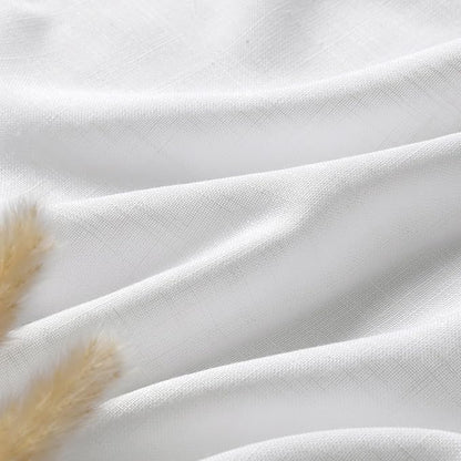 White Semi Sheer Linen Curtains 92 inch Length for Living Room Back Tab Rod Pocket Modern Farmhouse Coastal Decor Off White Cotton Textured Gauze Curtains 92 inches Long for Dining Room Office
