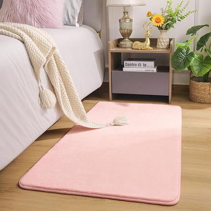 Amearea Modern Washable Runner Rugs, 2x4 Feet Pink Bedroom Runner Rug, Small Area Rugs for Bedroom Living Room, Non Slip Memory Foam Rug for Hallway Entryway Kids Boys Girls Room Laundry Room
