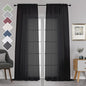 Chyhomenyc 2 Panels Extra Long Sheer Window Curtains 120 Inches Length, Elegant Window Voile Panels/Drapes/Scarf/Treatment/Backdrop for Living Room Wedding Party Home Decor (42W x 120L inches, Black)