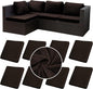 8Pcs Stretch Velvet Patio Cushion Cover,Fluffy,for Fall Outdoor Couch Cushion Cover Replacement,Washable Indoor Outdoor Cushion Slipcovers(Coffee,Cover Only)