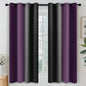 Yakamok Blackout Ombre Purple and Black Curtains for Bedroom, Gradient Room Darkening Curtains, Grommet Thermal Insulated Light Blocking Window Drapes/Curtain for Living Room,52 x 63 Inch,2 Panels