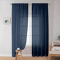 Simplebrand Sheer Curtains 72 Inches Long 2 Panels for Living Room, Dual Rod Pockets Airy Window Treatments Voile Curtains Sheer Panels Lightweight for Front Back Patio Glass Door, Navy, 42" Width