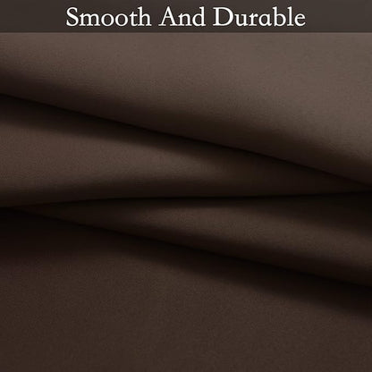 SimpleHome Ombre Room Darkening Curtains for Living Room, Light Blocking Gradient Brown to Grey White Thick Thermal Insulated Grommet Window Curtains/Drapes for Bedroom, 2 Panels, 52x84 inches Length