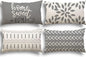 YCOLL Lumbar Pillow Covers 12x20 Set of 4, Modern Sofa Throw Pillow Cover, Decorative Outdoor Linen Fabric Pillow Case for Couch Bed Car，Gray