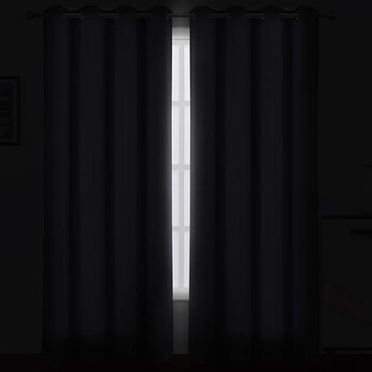 LEMOMO Grey Thermal Blackout Curtains/52 x 108 Inch/Set of 2 Panels Room Darkening Curtains for Bedroom