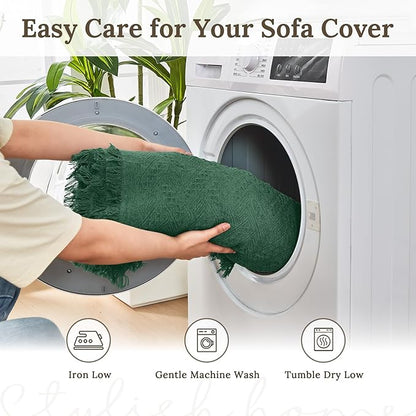 HOMERILLA Christmas Couch Covers,Sectional Couch Covers L Shaped Sofa Cover Blanket 2 Pieces L Shape Sofa Decoration Protector for Pets Dogs(Vintage Green, X-Large)