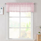 OVZME Blush Pink Sheer Valances for Windows 14 Inch Length 2 Pcs, Light Filtering Short Kitchen Curtains, Top Dual Rod Pocket Small Curtains for Living Room Bedroom Basement, Each 42Wx14L Inches