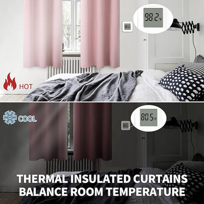 BGment Room Darkening Curtains 54 Inches Long - Grommet Thermal Insulated Drapes Window Treatment Curtains for Bedroom, 2 Panels, 38 x 54 Inch, Baby Pink