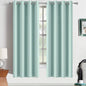 Yakamok Aqua Blackout Room Darkening Thermal Insulated Solid Grommet Curtainsfor Bedroom Light Blocking Window Treatment Curtian Drapes for Living Room(Aqua Blue,52x72-inch, 2 Panels)