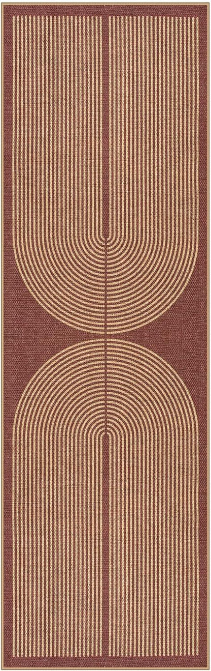 Lahome Enfys Modern Rainbow Easy Jute Entryway Runner Rug, Washable Indoor Outdoor Carpet Runners for Hallway 8ft, Farmhouse Non Slip Non Shedding Kitchen Mats for Floor Porch Laundry Room