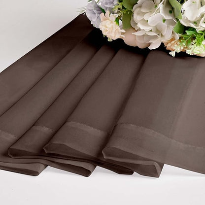 OWENIE Sheer Curtains, Chocolate Sheer Curtains 78 inch Length 2 Panels Set, Rod Pocket Voile Fimly Sheer Drapes for Living Room/Bedroom, 2pcs, Each 42" W x 78" L