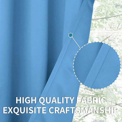 BGment Room Darkening Curtains 63 Inches Long - Grommet Thermal Insulated Drapes Window Treatment Curtains for Bedroom, 2 Panels, 42 x 63 Inch, Sky Blue