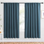 NICETOWN 2 Panels Blackout Curtains, Rod Pocket Window Curtains Room Darkning Drapes for Bedroom/Living Room, Thermal Insulated Solid Draperies for Home Office/Study, 62 by 72-Inch, Smoky Blue