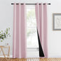 NICETOWN 100% Blackout Window Curtain Panels, Heat and Cold Blocking Drapes with Black Liner for Nursery, 80" Thermal Insulated Draperies (Lavender Pink, 2 Pieces, 37" Wide Each Panel)
