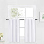 RYB HOME Cafe Curtains 30 inch Length, Short Light UV Heat Blocking Energy Saving Privacy Curtain Tiers for Basement Bathroom Kitchen Window, Width 29 by Length 30, Pure White, 2 Panels