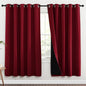 NICETOWN Full Shade Curtain Panels, 62 x 72 inch, Burgundy Red, Pair of Energy Smart & Noise Blocking Out Blackout Drapes for Dining Room Window, Thermal Insulated Guest Room Lined Window Dressing