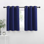 NICETOWN Royal Blue Blackout Kitchen Curtains - Energy Smart Blackout Grommet Curtain Panels for Bathroom/Loft Window/Living Room (42W by 36L 1.2 inches Header, Set of 2)