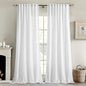 MIULEE White Linen Curtains 96 Inches Long 2 Panels for Bedroom Living Room, Soft Thick Linen Textured Back Tab Window Drapes Semi Sheer Light Filtering Rod Pocket Modern Farmhouse Decor