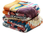 MSGKV Boho Throw Blanket for Couch 50"x60" 100% Cotton Sofa Blanket Spring Breathable Lightweight Blanket Home Decor Muslin All Seasons