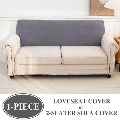 Couch Cushion Cover Loveseat Cover or 2 Seat Sofa Cover Washable Stretch Sectional Sofa Slipcover(1 Piece for Loveseat or Sofa 2-Seater, Light Grey)