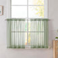 Simplebrand Sage Tier Curtains for Kitchen 24 Inches Long 2 PaSet, Rod Pocket Cafe Curtain Light Filtering Sheer Short Curtains for Bathroom/Basement Half Window 42 x 24 Inch, 2Pcs, Sage