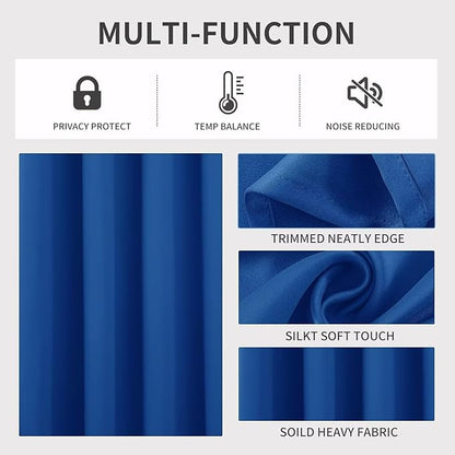 Joydeco Royal Blue Custom Solid Single Blackout Curtain for Bedroom and Living Room, Grommet Thermal Insulated Room Darkening Curtain 1 Panel (Custom Size,Royal Blue)