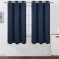 LEMOMO Navy Blue Blackout Curtains 42 x 63 Inch Length/Set of 2 Curtain Panels/Thermal Insulated Room Darkening Blackout Curtains for Bedroom