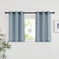 NICETOWN Stone Blue Linen Kitchen Window Curtains Over Sink, Grommet Thick Linen Stone Blue Short Window Treatments Privacy Assured with Light Filtering for Bedroom/Bathroom, W34 x L36, 2 Panels