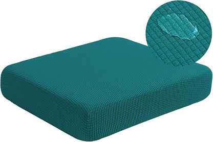 Water Resistant Couch Cushion Covers Stretch Sofa Seat Slipcover for Pets, Thick RV Dinette Cushion Covers Sofa Protector, Washable (Small, Dark Teal)