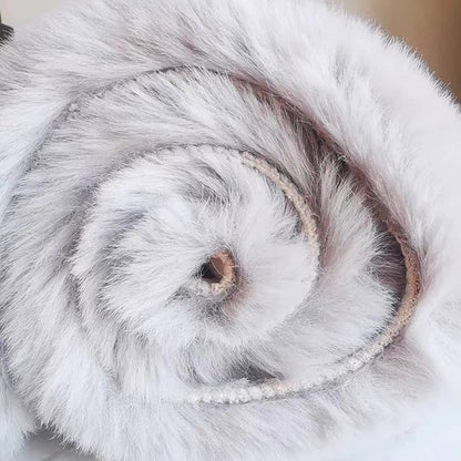 Ghouse Faux Rabbit Fur Round Rug 8ft Grey Round Rugs for Bedroom Decor Fluffy Area Rugs for Living Room, no-Shedding Carpet Sheepskin Washable Rug Rome Decor