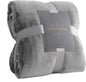 TASTHROW Large Flannel Fleece Throw Blanket, 50×70 Inch - Cozy Lightweight Thick Blanket - All Seasons Suitable for Women, Men and Kids (Two Pack, Light Grey)