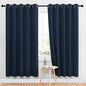 NICETOWN Blackout Curtains Panels for Living Room, 2 Panels, 66 x 70 Inch, Navy, 3 Pass Microfiber Noise Reducing Thermal Insulated Solid Ring Top Blackout Window Drapes