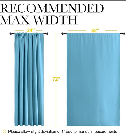 NICETOWN 2 Panels Blackout Curtains, Rod Pocket Window Curtains Room Darkning Drapes for Bedroom/Living Room, Thermal Insulated Solid Draperies for Home Office/Study, 62 by 72-Inch, Teal Blue