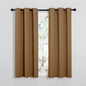NICETOWN Sleek Blackout Curtains 54 inches Length for Small Windows, Noise Reducing and Block Draft Panels for Door Doorway Laundry Office Luxury Decor Theme (2 Panels, Gold Brown, W34 x L54 -Inch)