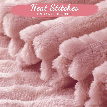 Buryeah 12 Pcs Flannel Throw Blanket Bulk 50 x 60 in Sleepover Blanket Outdoor Wedding Throw Lightweight, Oeko-tex Standard 100 Certified for Sofa Homeless Gifts (Dusty Pink)