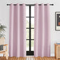 NICETOWN Blackout Window Curtains 80 inch Long, 2 Panels, 34 inch, Baby Pink, Grommet Top Room Darkening Thermal Insulated Solid Vertical Drapes for Bedroom/Kid Room