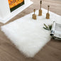 Ashler Home Deco Faux Fur Area Rug, White, 2 x 2.9 ft, Modern, Fluffy, Machine Washable