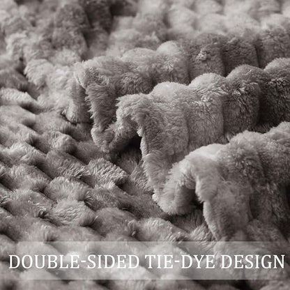Exclusivo Mezcla Fleece Twin Blanket for Bed, Extra Large Fuzzy Tie-dye Grey Bed Blankets, Soft Cozy Plush Sofa Throws for All Seasons, 60x80 Inches