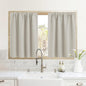 RYB HOME Half Curtain Tiers 36 inch Length, Rod Pocket Summer Heat Blocking Thermal Insulated Short Curtains for Small Window, Width 34 by Length 36, Natural, 2 Panels
