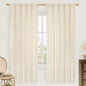 LAMIT Linen Curtains 72 inches Long for Living Room, Soft Thick Linen Privacy Light Filtering Rod Pocket Window Treatments Neutral Drapes for Bedroom, 2 Panels Set, 52 x 72 Inch, Light Beige