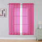 Simplebrand Hot Pink Sheer Curtains 63 Inch Length 2 Panels, Rod Pocket Solid Color Window Sheer Curtain Panels, Elegant Curtains & Drapes for Living Room, Bedroom 2 Panels (Ivory, 42" W x 63" L)