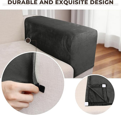 Couch Arm Covers 2 Pcs Sofa Armrest Covers Stretch Couch,Armrest Cover for Chairs Scratch-Resistant Sofa Arm Cover Armchair Slipcovers,Grey