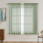 OVZME Sage Green Sheer Curtains 63 Inches Long 2 Panels Set, Light Filtering Sheer Curtains for Living Room Bedroom 59 Inch Extra Wide, Modern Voile Filmy Rod Pocket Window Drapes, 59Wx63L Inches