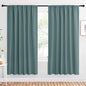 NICETOWN 2 Panels Blackout Curtains, Rod Pocket Window Curtains Room Darkning Drapes for Bedroom/Living Room, Thermal Insulated Solid Draperies for Home Office/Study, 62 by 72-Inch, Greyish Blue