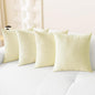 CaliTime Throw Pillow Covers Decorative 18 X 18 Inches Pack of 4 Cozy Chenille Cushion Cases for Couch Sofa Bed Living Room Home Beige