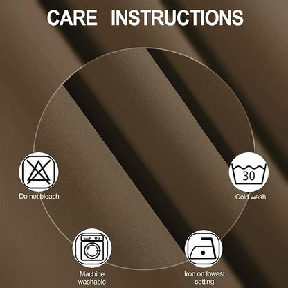 LEMOMO Brown Thermal Blackout Curtains/42 x 72 Inch/Set of 2 Panels Room Darkening Curtains for Bedroom