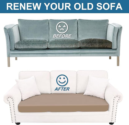 Smiry Printed Couch Cushion Covers, Stretch Soft Couch Covers for Sofa, Washable Non-Slip Sofa Slipcover Furniture Protector for Indoor and Outdoor (1 Pack, Mocha)