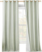 NICETOWN Sage Green Blackout Linen Curtains 95 inches Long, 2 Pieces, 52" Wide Each Panel, Bronze Grommet Full Light Blocking Drapes with White Thermal Insulated Coating for Nursery, Hall, Villa