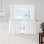 Nanspring White Linen Cafe Curtains 24 Inch Length Light Filtering Semi Sheer Mini Curtains for Small Window Basement Bathroom Camper Back Tab Rod Pocket Short Sheer Kitchen Curtain 30x24 Inches
