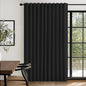 100% Blackout Shield Linen Blackout Curtains for Bedroom 84 Inches Long, Back Tab/Rod Pocket Living Room Drapes, Thermal Insulated Blackout Curtains 1 Panel Set, 100" W x 84" L, Black